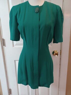 Vintage Brioche California 80s/90s Turquoise Button Down Tunic/Dress